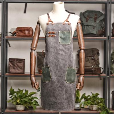 China Heavy Duty Painter Cleaning Craftsman Customized Logo Private Label Apron Waxed Heavy Canvas Carpenter Apron for sale