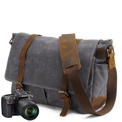 China New Arrival Canvas F 16930ND Large Shoulder Laptop Bags Waterproof Waxed Canvas Camera Bags for sale