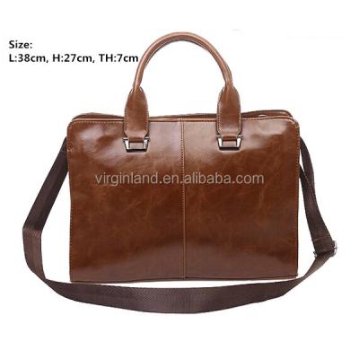 China Leather Briefcase 2021 New Brown Crazy Horse PU Briefcase Stylish Good Leather Work Bag For Men for sale