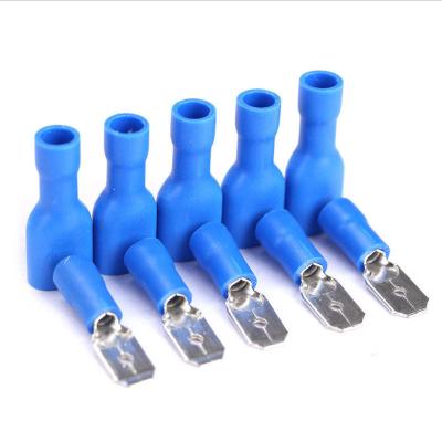 China PVC + Copper Conductor FDD/MDD 6.3mm Red Blue Yellow Female Male Spade Insulated Crimp Terminal Connectors Wiring Cable Electrical Plug 4.9 for sale