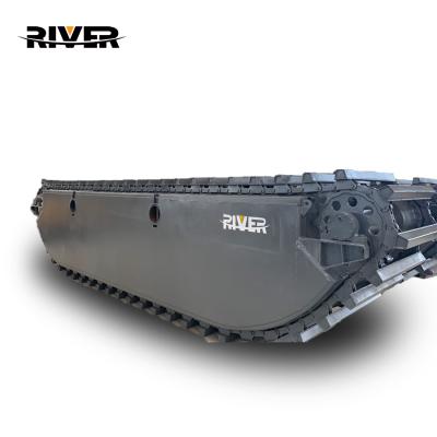 China High Quality Undercarriage Pontoon Big Amphibious Buoyancyl Machinery Repair Shops RIVER-80PU Extra Excavator Pontoon For Crawler Excavator for sale