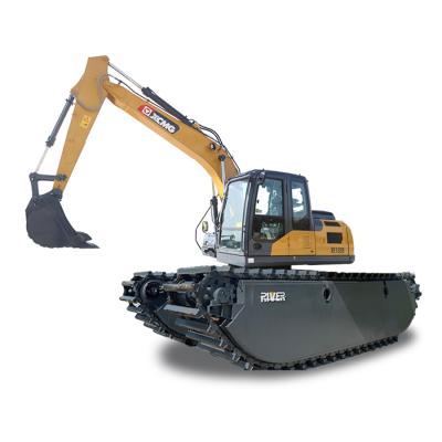 China Machinery Repair Shops Crawler Swamp Buggy Dredging Excavator Amphibious Excavator with Floating Pontoon for Swamp and Swamp for sale