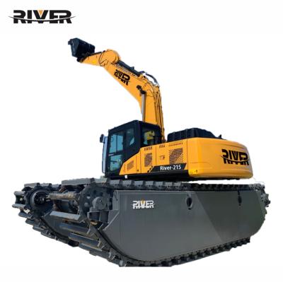 China Hot Sale Excavator Swamp Excavator Pontoon Undercarriage Amphibious Excavator Manufacturer From Machinery Repair Shops RIVER-215 for sale