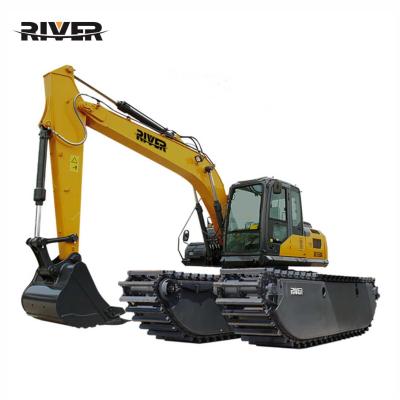 China Construction Material Stores Undercarriage Amphibious Excavator Medium Crawler River 150 Pontoon Excavator On Hot Sale for sale