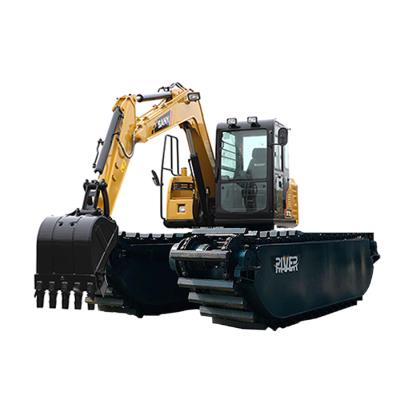 China Construction material shops RIVER-75 mini amphibious swamp excavator with top Sany excavator swamp buggy dredging excavator for sale for sale