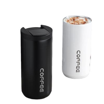 China MYT Disposable 500ml Stainless Steel Travel Mug Coffee Cup With Straw Vacuum Car Drinking Coffee Cup Insulated Office Mug for sale