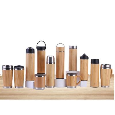 China 2022 Business MYT New Product Stainless Steel Unique Bamboo Coffee Mug With Vacuum Lid Insulated Wooden Coffee Mug for sale