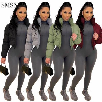 China Sale Anti-wrinkle Winter Solid Color Bubble Zipper Warm Short Coat Stripper Jacket Outdoor Jackets For Women Stylish for sale