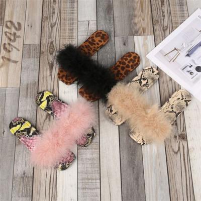 China Trend APRIL New Arrival 2021 Fashion Stylish Plush Animals Printed Flat Women's Slippers Ladies Slipper Casual Shoes for sale