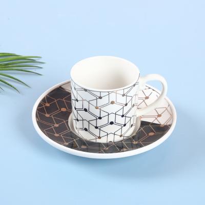 China Factory Direct Selling 200CC Espresso Cappuccino Coffee Cup Viable Luxury British Turkish Coffee Cup Set With Saucer for sale