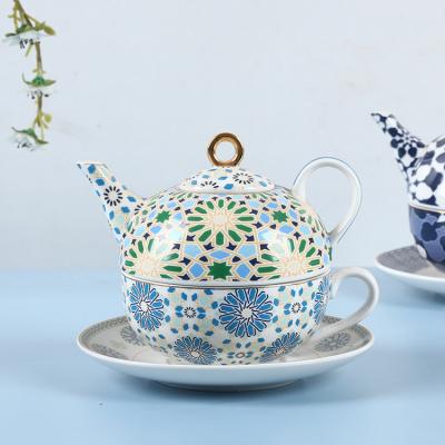 China Viable English Style 4PCS Customized Logo Coffee Tea Cup And Saucer Customized Tea Time Tea Set For Ceramic Set for sale