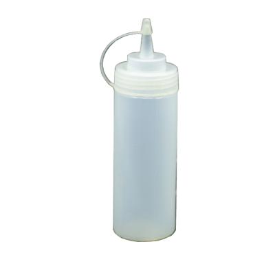 China Transparent HDPE 350ml Household Products Listing Mayonnaise Salad Dressing Dispenser Squeeze Screw Cap Plastic Bottle for sale