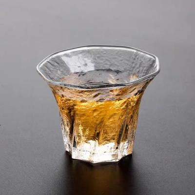 China Beautiful and durable new barware 330ml old fashioned resistant round water ripple whiskey glass for sale