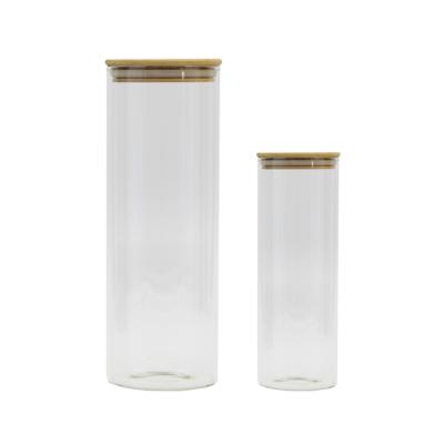 China Sustainable Premium High Borosilicate Glass Jar Kitchen Food Storage Canister Container for sale