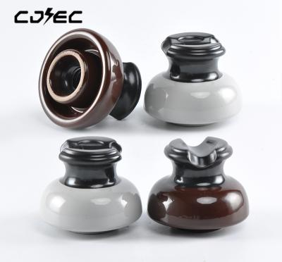 China High Temperature Resistance Porcelain Pin Insulators 11kv Brown 55-3 for sale