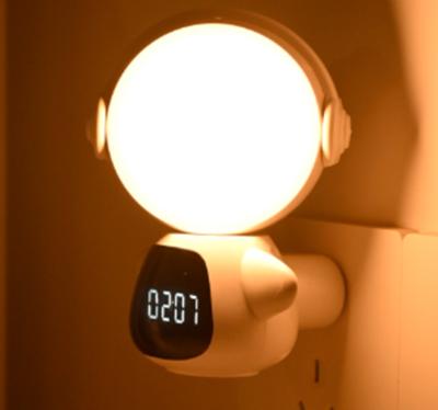 China Newest Modern 3 Colors LED Night Light Lamp With Clock LED Night Light Lamp At Dawn Night Light For Baby Romantic Colo Gift for sale