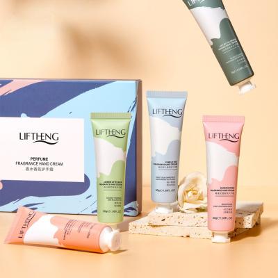 China Private Label Anti Aging Logo Hand Cream Lotion Custom Moisturizing Whitening Hand Cream Gift Set for sale