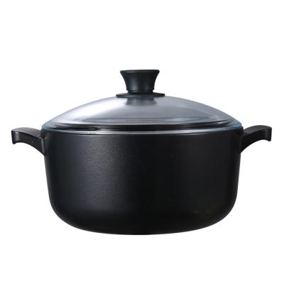 China New High Efficient Sustainable Carbon Material Charcoal Cooking Stock Pot Casserole Cookware With Glass Lid Silicon Pocket &Handle Free Cover for sale