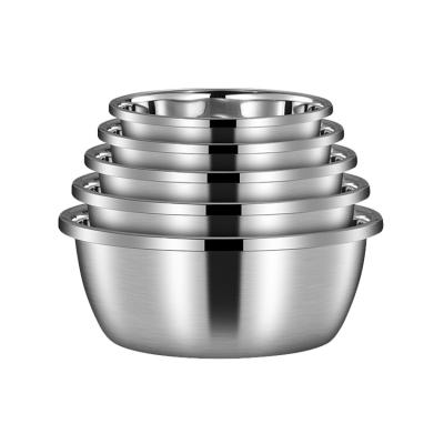 China Viable Wholesale 9pc Set Stainless Steel Mixing Bowls Stackable Doubles As Cooking Pot Induction Cooker Safe Multipurpose Salad Bowl for sale