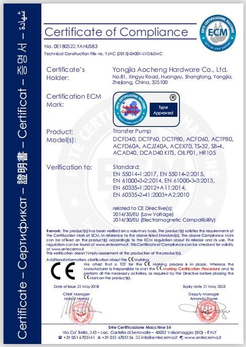 CE - Yongjia Aocheng Hardware Co., Ltd.