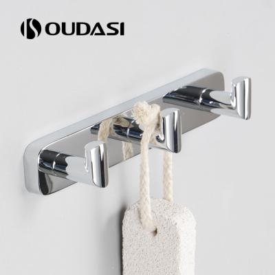 China Fashion Robe Brass Hooks Three Coat Hook For Bathroom Kitchen Accessories for sale