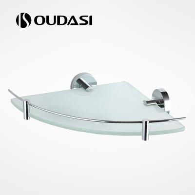 China Wall Mounted Type Glass Shelf Wall Mounted Brass Hardware Storage Bathroom Accessory For Bath Fitting for sale