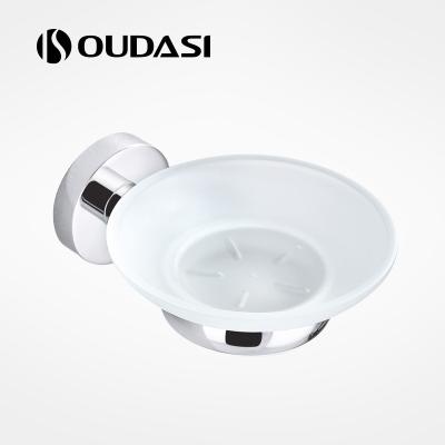 China Modern Luxury High Quality Wall Mounted Brass Bathroom Accessories Set Soap Dish Glass Holder for sale