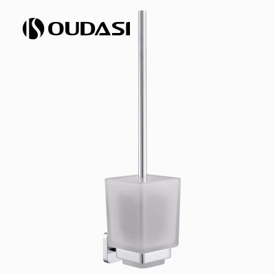 China Modern Zinc Chrome Bathroom Accessories Standing Toilet Brush Holder for sale