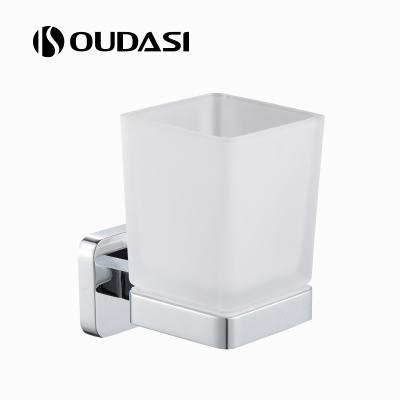 China Modern Luxury High Quality Wall Mounted Zinc Bathroom Accessories Set Glass Tumbler Holder for sale