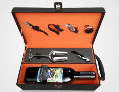 China Modern High End K2027 1 Wine Bottle With Glass Red Wine Gift Box Set for sale