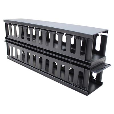 China ABS Cabinet 1u Cable Management Rack Cabinet Double Sided Plastic Cable Management 19 Inch Engineering-grade Cable Management for sale