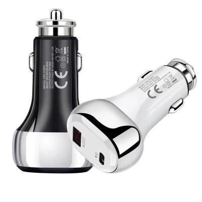 China 20w mobile phone car charger qc3.0 car charger dual fast charger for iphone 12 type-c for sale