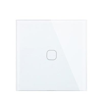 China 1 Gang 1 Way EU Standard Crystal Glass Switch Wall Light Luxury White Touch Switch, 1 Gang 1 Way Touch Switch for sale