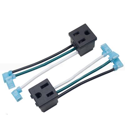 China Three-socket American power residential/general-purpose American socket outlet drilled type 27*27mm card wiring pin socket for sale