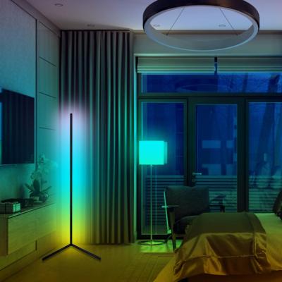 China Modern Minimalist RGB Color Changing Led Standing Lamp Soft Lighting RGB Lamps Led Bracket Corner Light Floor Lamp for sale