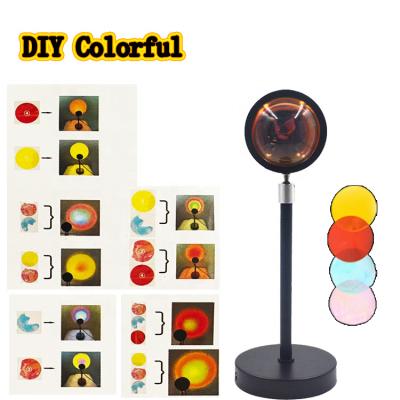 China Modern minimalist background sunset projection light halo lamp rainbow sunset lamp LED projector sunset lamp for sale