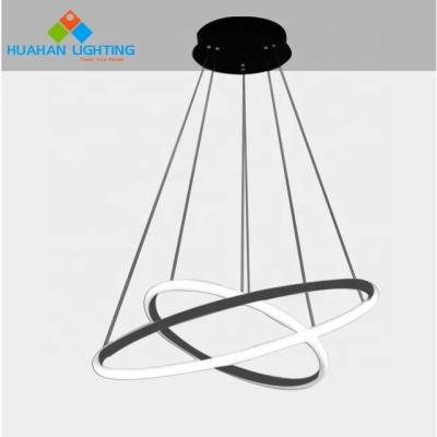 China Modern Warm Marketing Pendant Light For Hall Three High Round Frame Lighting 36W 24W 12W External Single Color 3000K-6500K for sale