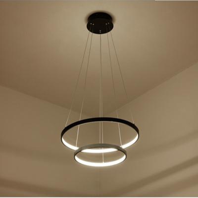 China Modern Modern Indoor Hanging Bedroom Dining Lighting 3 Ring Led Chandelier Pendant Lamp for sale