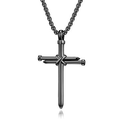 China Fashion Stainless Steel Cross Pendant Necklace Christian Jewelry Religious Gift For Mens Boys for sale