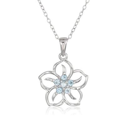 China Fashion Hot Sale S925 Sterling Silver Hollow Flower Diamond Pendant Necklace For Women Girl Gift Jewelry for sale