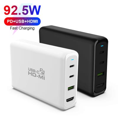 China Mobile Multi-Function 92.5W USB2.0 USB3.0 PD3.0 HD-MI 4K Multi Ports Output All In 1 Laptop Smart PD Charger for sale