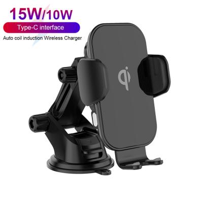 China Hot Selling Mobile Phone Amazon Mobile Phone 15W Glass Mirror Car Mount Fast Charging Wireless Charger for sale