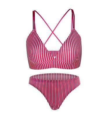 China Breathable Women's Red Striped Bra 2 Piece Cross Strapless Bra Set Seamless Breathable Bra Set for sale