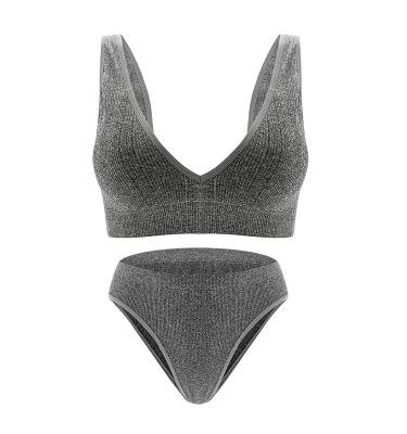 China Antibacterial Sports Bra For Women Sports Breathable Underwear Knitted Underwear Suit Sports Bra Set Of Two for sale