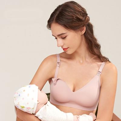 China Seamless Nursing Wireless Maternity Bra Care Radiation Protection Pregnant Women Bra Gather Front Open Maternity Nursing Bra for sale