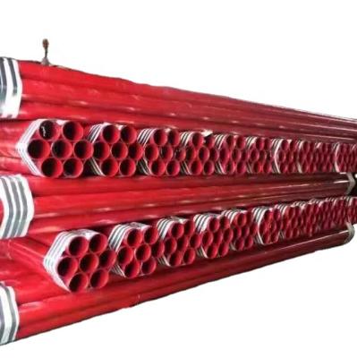 China Liquid Hose ASTM A53 GROOVED ENDS FIRE FIGHTING STEEL PIPE FIRE SPRINKLER PIPE WITH RAL3000 RED PAINT for sale