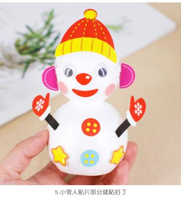 China 100% Eco-Friendly DIY Christmas For Kids Play Cute DIY White Snowman Kids Sticker Paper for sale