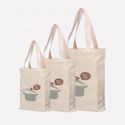 China White Blank Canvas Tote Bag Custom Print Logo Cotton Logo Reusable Shopping Bags Plain Printing Custom Made Wholesale Eco-Friendly for sale