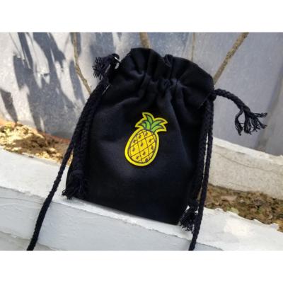 China Factory good quality black polyester fabric small backpack drawstring bag with custom logo for sale