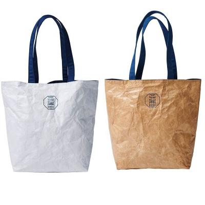 China Cheap Custom Shopping Tyvek Tote Bag Women's Logo Tyvek Brown Washable Paper for sale